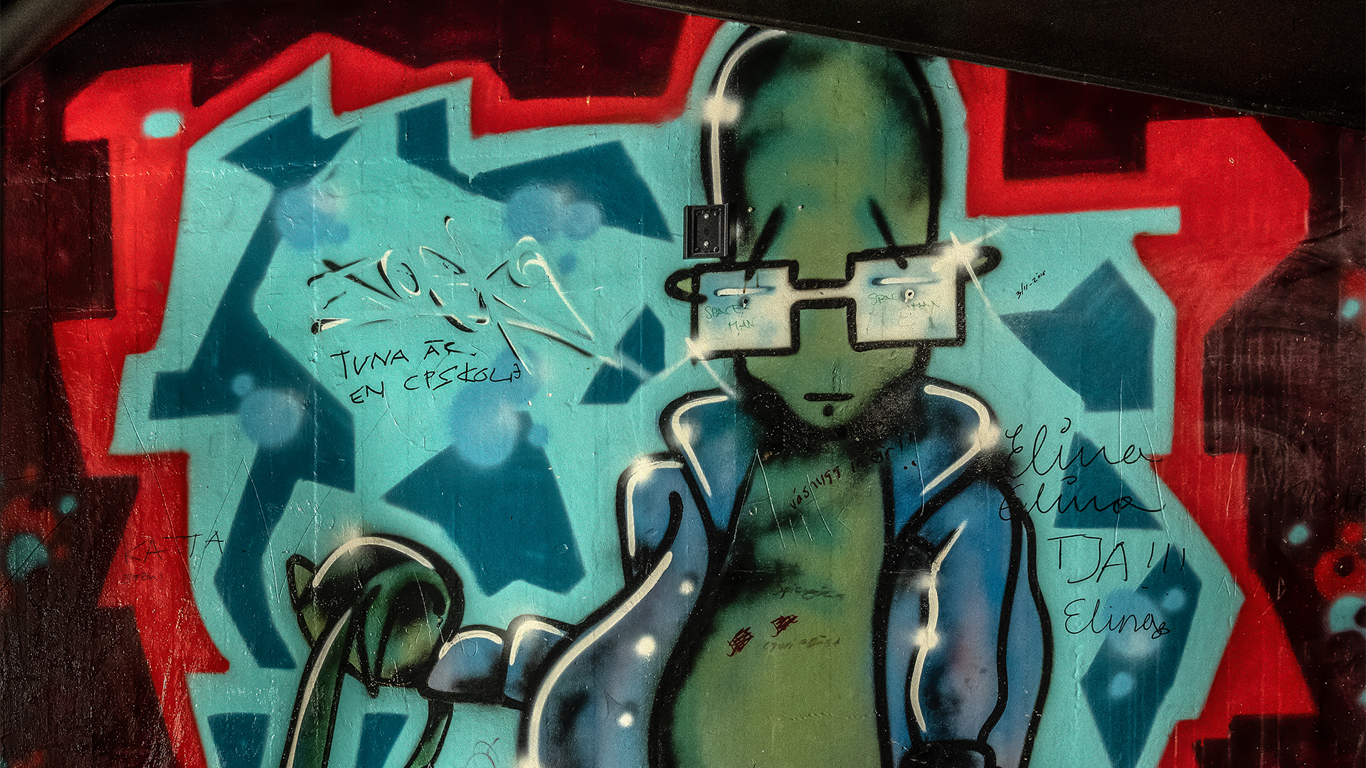 'Graffiti. Figur av Joek.'